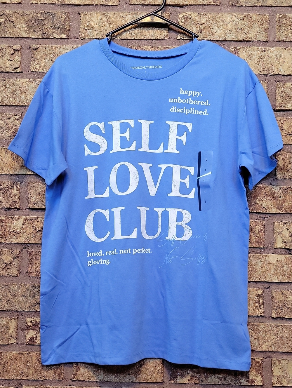 Grayson Threads Self Love Club Graphic Tee - Blue Size Large Cotton Blend Casual